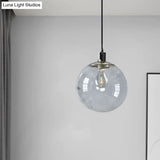 Simple Style Clear Glass Globe Pendant Ceiling Light - Wide 8’/10’/12’ 1 Head Hanging Lamp