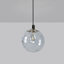 Simple Style Clear Glass Globe Pendant Ceiling Light - Wide 8’/10’/12’ 1 Head Hanging Lamp / 8’
