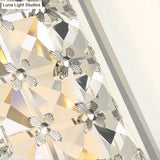 Simple Style Crystal Ceiling Light With 8 Chrome Heads - Bedroom Flush Mount Fixture