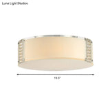 Simple Style Crystal Ceiling Light With 8 Chrome Heads - Bedroom Flush Mount Fixture