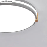 Simple Style Gray Macaron Drum Ceiling Lamp - Led Flush Mount Lighting In 12’/16’/19.5’