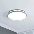 Simple Style Gray Macaron Drum Ceiling Lamp - Led Flush Mount Lighting In 12’/16’/19.5’