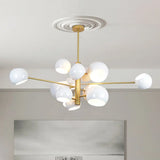 Simple Style Hanging Chandelier Light With Stacked Metal Shades - 10/13 Lights Black/White Ideal For