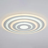 Simple Style Led Flush Ceiling Light For Bedroom - White Acrylic Round Flushmount / 23.5’ Remote
