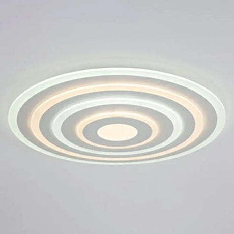 Simple Style Led Flush Ceiling Light For Bedroom - White Acrylic Round Flushmount / 23.5’ Third Gear