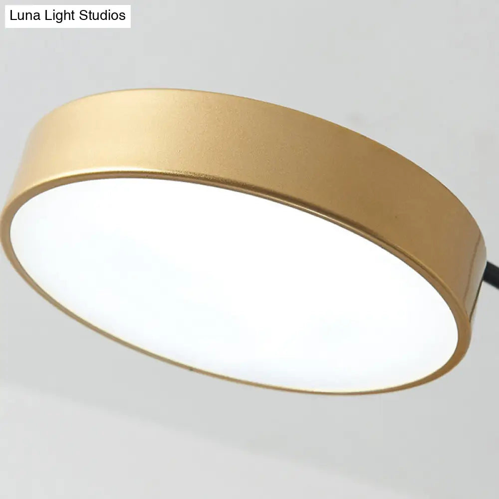 Simple Style Metal Pendant Lighting with 6 Heads Gold/White - Branch Living Room Hanging Ceiling Light