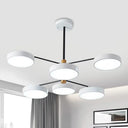 Simple Style Metal Pendant Lighting with 6 Heads Gold/White - Branch Living Room Hanging Ceiling Light White