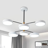 Simple Style Metal Pendant Lighting with 6 Heads Gold/White - Branch Living Room Hanging Ceiling Light White