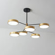 Simple Style Metal Pendant Lighting with 6 Heads Gold/White - Branch Living Room Hanging Ceiling Light Gold