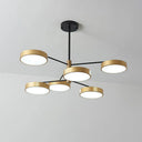 Simple Style Metal Pendant Lighting with 6 Heads Gold/White - Branch Living Room Hanging Ceiling Light Gold