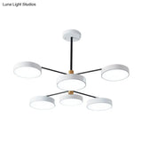 Simple Style Metal Pendant Lighting with 6 Heads Gold/White - Branch Living Room Hanging Ceiling Light