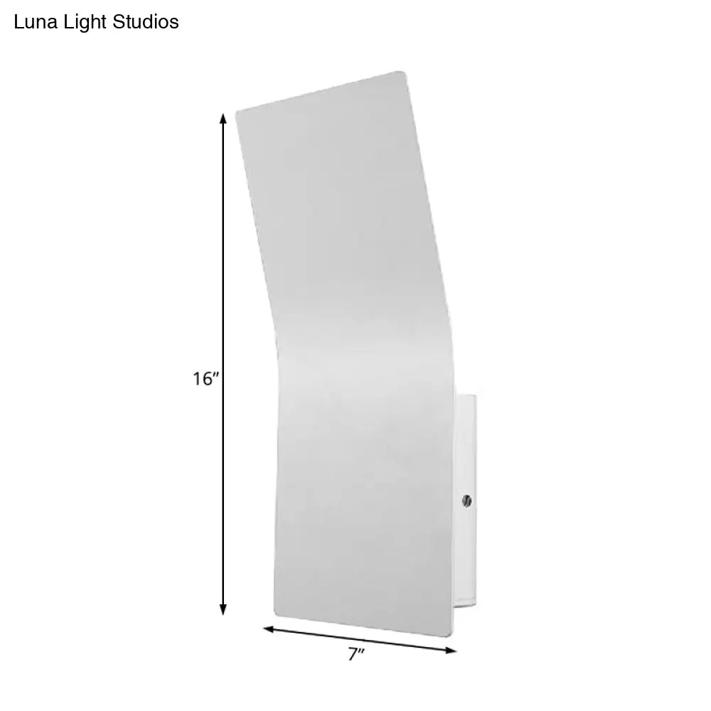 Simple Style Metallic Bend Rectangular Wall Sconce - 2-Light White Finish