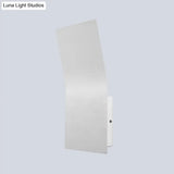 Simple Style Metallic Bend Rectangular Wall Sconce - 2-Light White Finish
