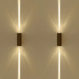 Simple Style Metallic Wall Sconce Light - 2 Lights Black Finish Warm/White Lighting For Hotel / Warm