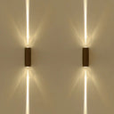 Simple Style Metallic Wall Sconce Light - 2 Lights Black Finish Warm/White Lighting For Hotel / Warm