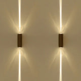 Simple Style Metallic Wall Sconce Light - 2 Lights Black Finish Warm/White Lighting For Hotel / Warm