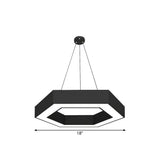 Modern Round Acrylic Led Pendant Light - 18 31.5 39 W Black Ceiling Lamp For Restaurants