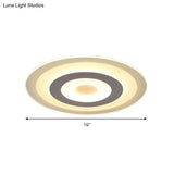 Simple Style White Led Ceiling Light - 16’/19.5’/23.5’ Wide Flush Mount Disc Fixture With