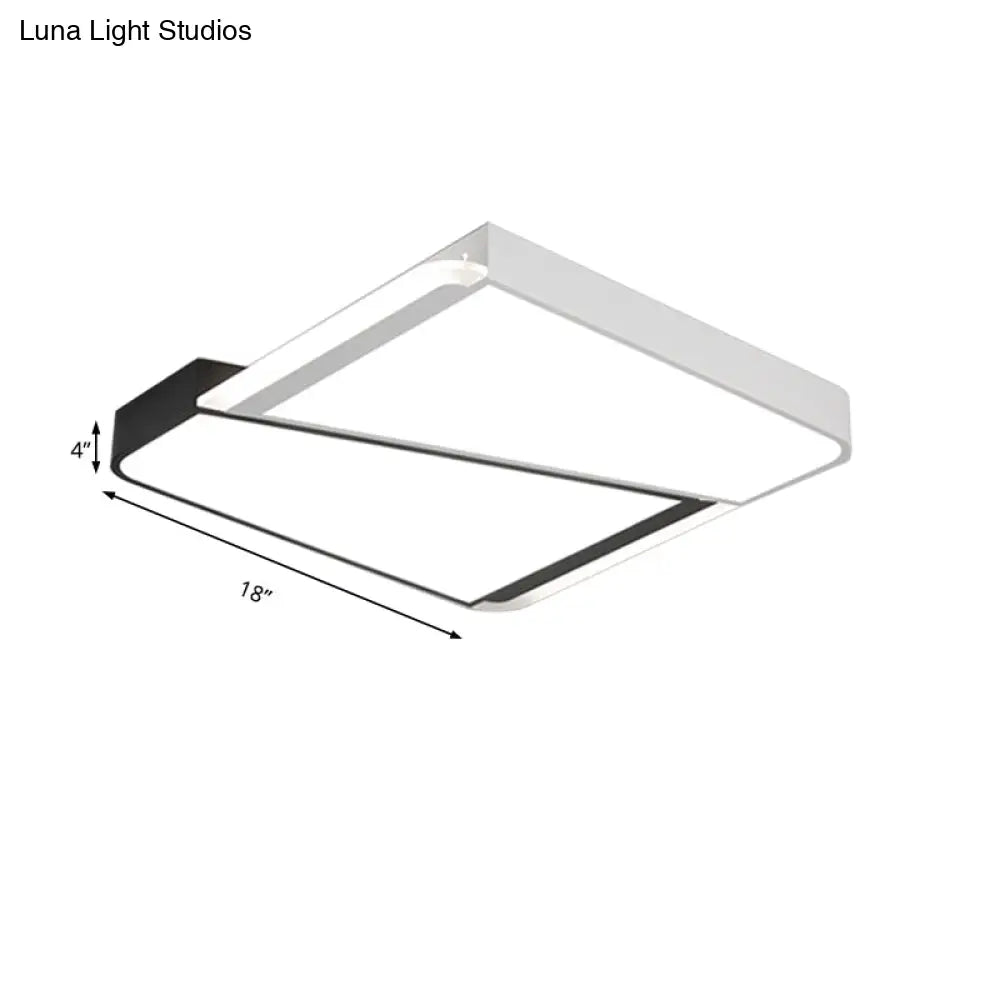 Simple Style White Led Flush Mount Light With Acrylic Shade - 18’/23.5’ For Bedroom In Warm/White
