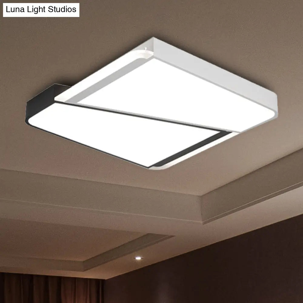 Simple Style White Led Flush Mount Light With Acrylic Shade - 18’/23.5’ For Bedroom In Warm/White