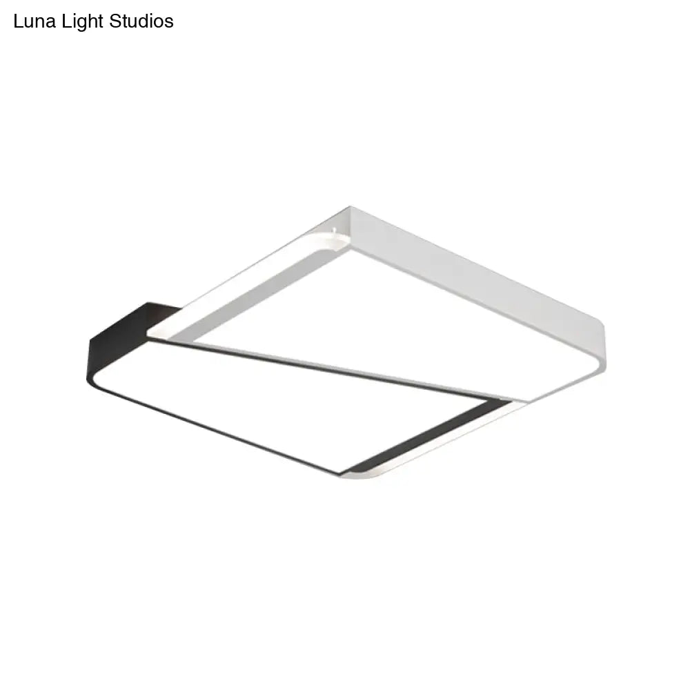 Simple Style White Led Flush Mount Light With Acrylic Shade - 18’/23.5’ For Bedroom In Warm/White