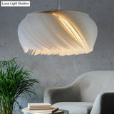 Simple White Drum Pendant Light For Living Room - 1-Light Plastic Hanging Fixture