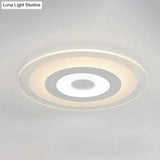 Simple White Led Bedroom Flush Mount Ceiling Light With Round Acrylic Shade