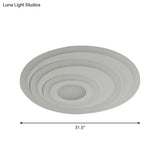 Simple White Led Flush Ceiling Light - 19.5’/31.5’/39’ Wide Warm/White
