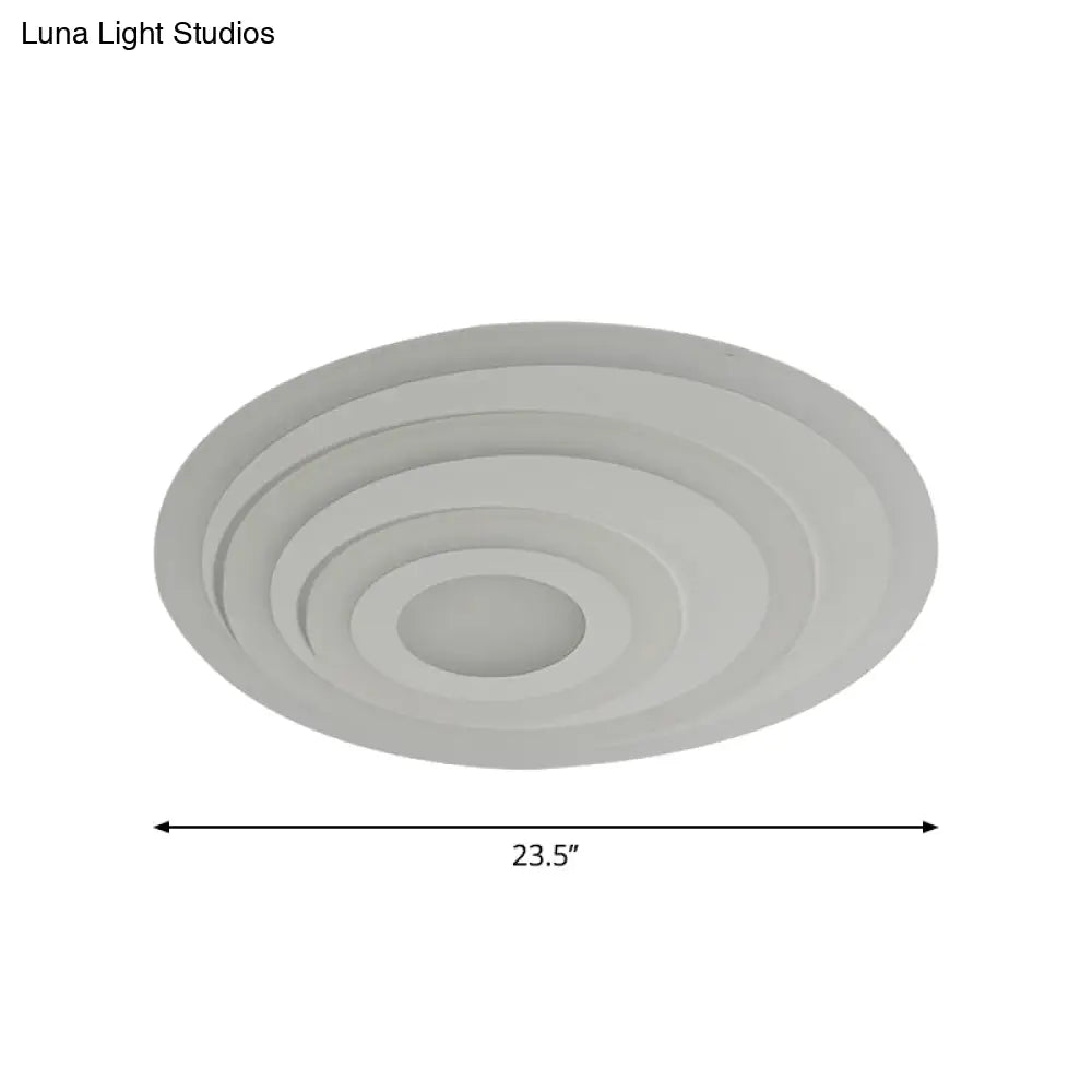Simple White Led Flush Ceiling Light - 19.5’/31.5’/39’ Wide Warm/White