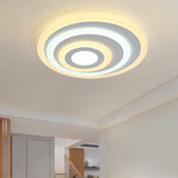 Simple White Led Flush Ceiling Light - 19.5/31.5/39 Wide Warm/White
