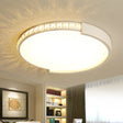 Simple White Led Flush Mount Crystal Lamp - 16.5’/20.5’/24.5’ Diameter / 16.5’ Warm