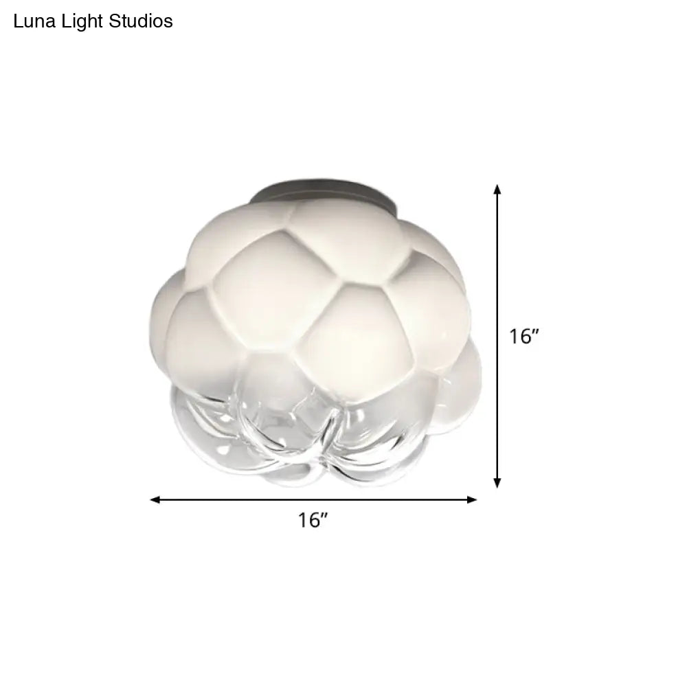 Simple White Pinecone Surface Ceiling Light - Flush Mount For Single Bedrooms