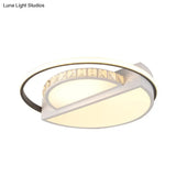 Simple White Round Led Crystal Flush Mount Ceiling Light - Perfect For Living Rooms