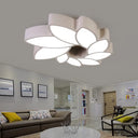Simplicity Acrylic Floral Ceiling Light - 22.5’/31.5’ Wide Flush Mount Fixture For Living Room