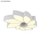 Simplicity Acrylic Floral Ceiling Light - 22.5’/31.5’ Wide Flush Mount Fixture For Living Room