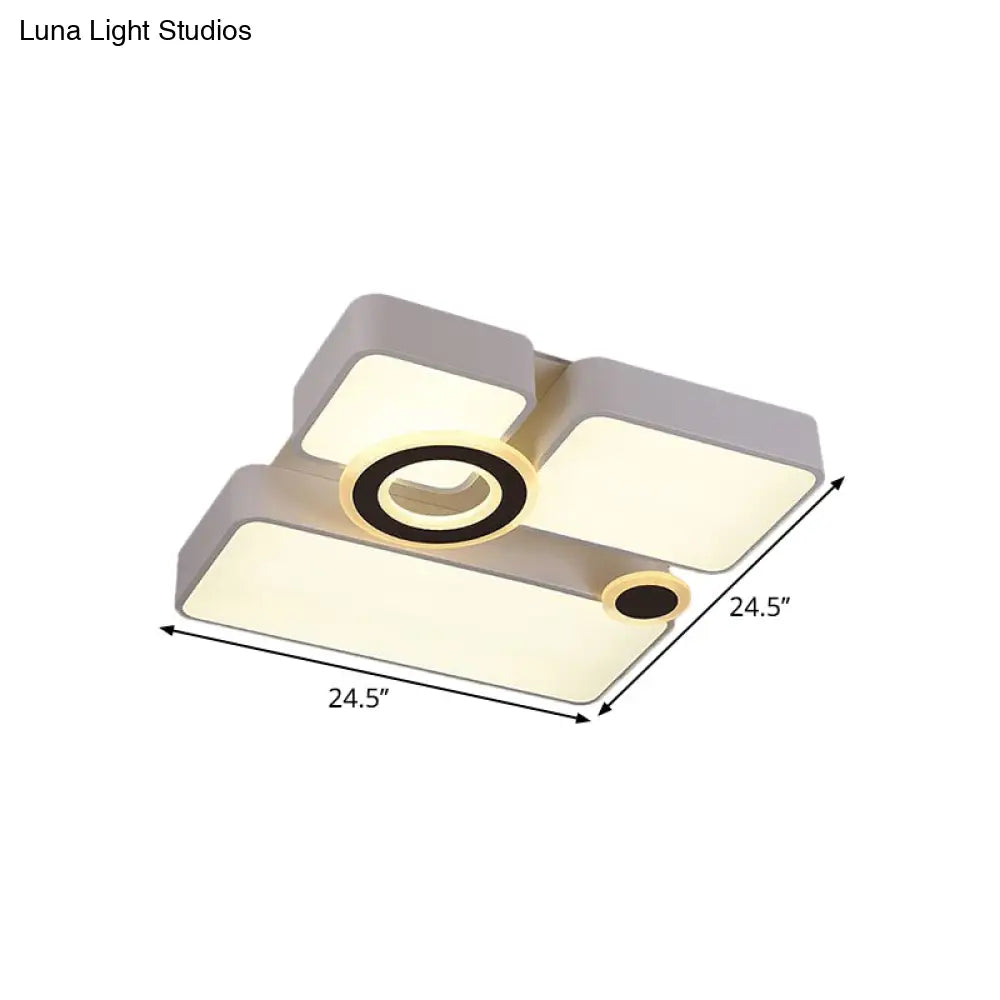 Simplicity Acrylic Led Ceiling Light - White 3 Color Options 24.5’/35.5’/43’ Sizes