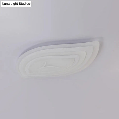 Simplicity Acrylic Living Room Led Flush Mount Ceiling Light In White