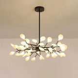 Simplicity Branch Firefly Led Pendant Light Fixture For Living Room 30 / Black A