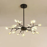 Simplicity Branch Firefly Led Pendant Light Fixture For Living Room 30 / Black B