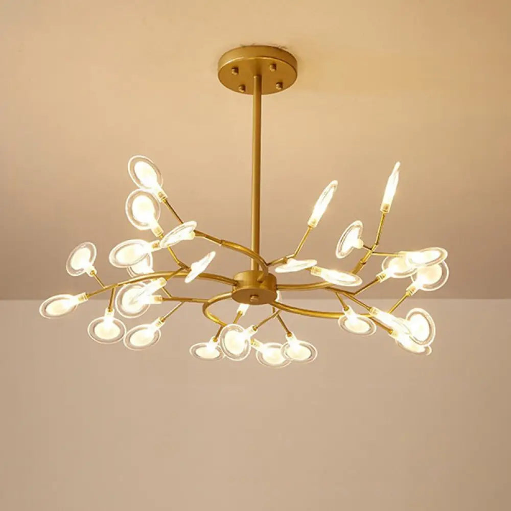 Simplicity Branch Firefly Led Pendant Light Fixture For Living Room 30 / Gold B