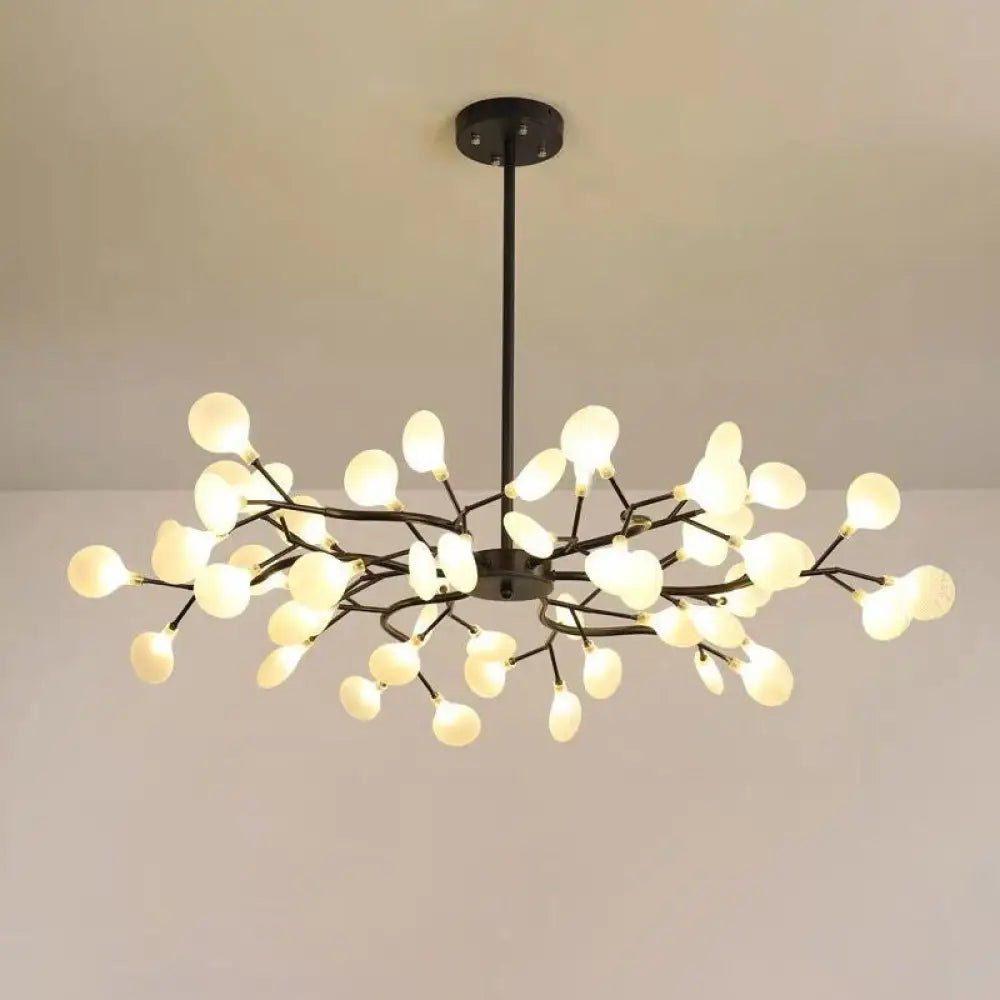 Simplicity Branch Firefly Led Pendant Light Fixture For Living Room 54 / Black A