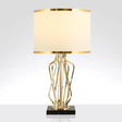 Simplicity Drum Nightstand Lamp: Fabric Table Lighting With Marble Base White / 12