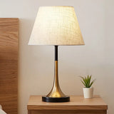 Simplicity Empire Shade Table Light: Elegant Brass Night Lighting For Bedroom (1 Bulb) / 11