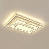 Simplicity Geometric Led Ceiling Light With Crystal Accents In Stainless Steel For Bedrooms