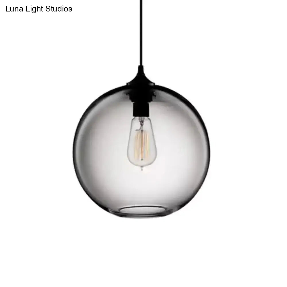 Simplicity Glass Globe Pendant Light - 1 Red/Brown/Clear