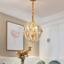 Simplicity Global Crystal-Encrusted Pendant Chandelier In Black/Gold: Elegant Single-Bulb Light For
