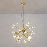 Simplicity Gold Led Pendant Chandelier For Living Room - Metallic Branch Design 36 /
