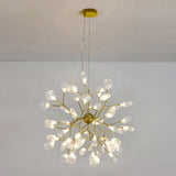 Simplicity Gold Led Pendant Chandelier For Living Room - Metallic Branch Design 45 /