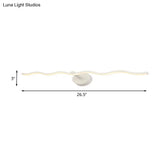 Simplicity Led Acrylic Wall Sconce Vanity Light 18/26.5 L White Wave Design For Bathroom
