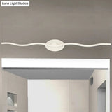 Simplicity Led Acrylic Wall Sconce Vanity Light 18/26.5 L White Wave Design For Bathroom